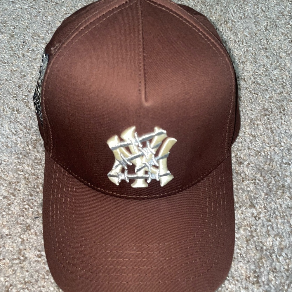 New York Mens Brown SnapBack Baseball Cap with Embroidered Logo